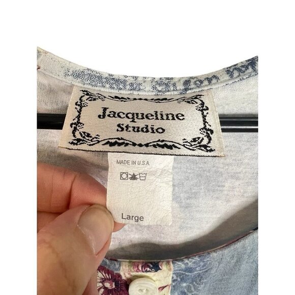 Romantic Y2K Dress Floral Large Blue Button Front Grunge Midi Cottagecore LOT - Picture 6 of 16